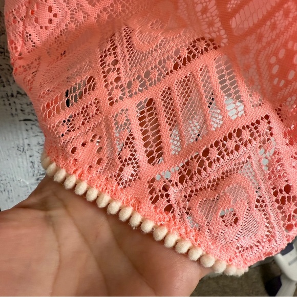 O’rageous Full Lace Pink Floral Tank Top Size Large Boho Unique Beach Romantic - Picture 6 of 11